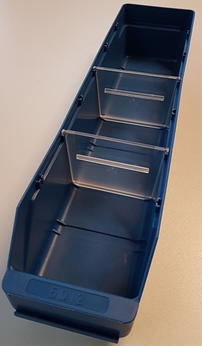 Kleinteile-Kasten 500x120x95 mm blau (Restposten, gebraucht)